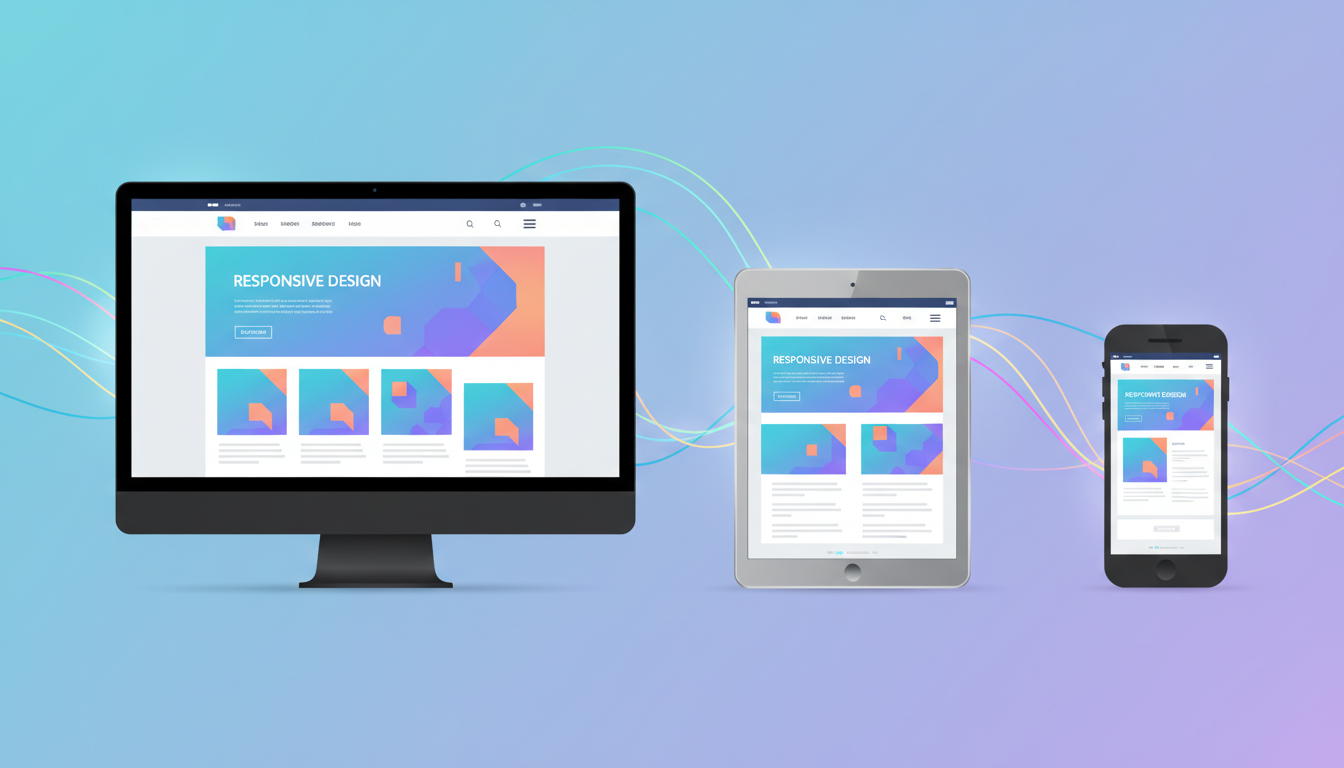 Адаптивный дизайн сайта на компьютере, планшете и смартфоне